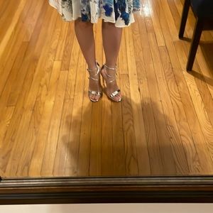 Aquazzura mirrored silver sandal size 36.5 fits size 6.5 and 7